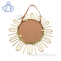 Gold Sun-shaped Hanging Wall Mirror